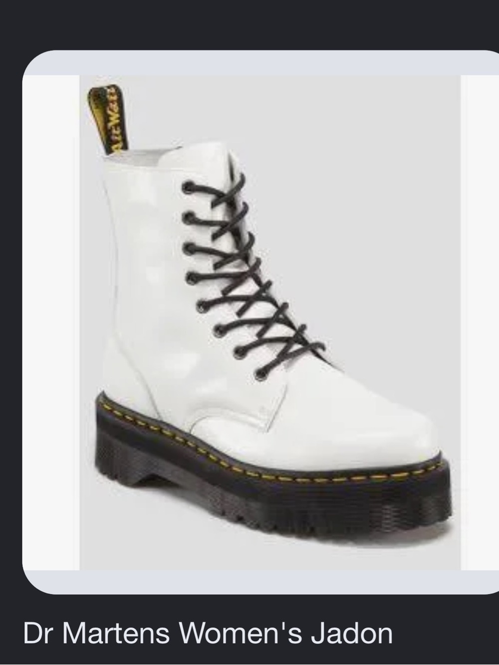 Dr. Martens Women's Jadon White Platform Boot